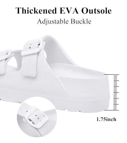Image of Haifago Women's Platform Sandals with Arch Support, Summer Beach Slides Adjustable Buckle Comfortable Lightweight EVA Slip on Slide