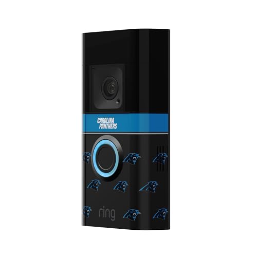 Image of All-New Limited Edition, Official NFL Faceplate for Ring Doorbells - Video Doorbell 3, Video Doorbell 3 Plus, Video Doorbell 4, Battery Doorbell Plus, and Battery Doorbell Pro | Carolina Panthers