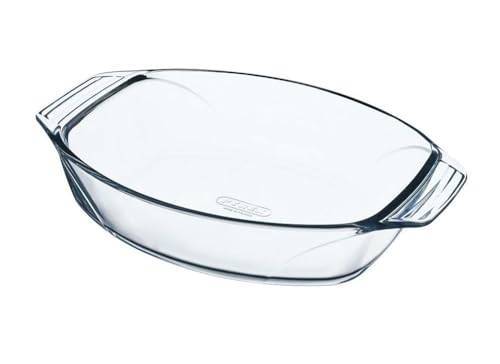 Image of Pyrex Irresistable Easy Grip Oval Glass Roaster 30 x 21cm Transparent (Pack of 2)