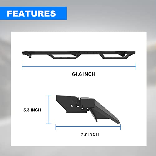 I1Motor Side Steps Running Board For 2018 2019 2020 2021 2022 2023 2023 Jeep Wrangler Jl Jlu Unlimited 4 Door 18-23 Nerf Bars, Heavy Duty Truck Matte Black Powder Coated Steel Rock Rails Plates #TOP2