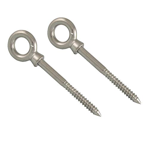 M5 Wood Eye Screw Threaded Bolt Made of Stainless Steel for Secure Wood Connection Direct Timber Mounting M5 x 50mm (Pack of 2)