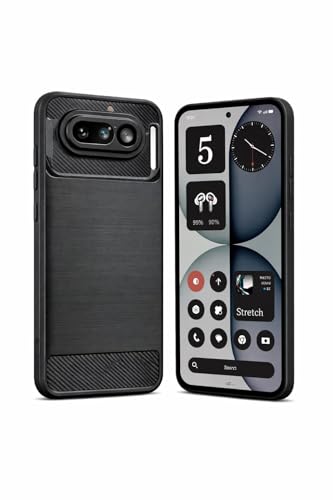 Image of Ultimate Black Armor Back Cover Case for Nothing Phone 4a 5G; Sleek, Stylish, and Unbeatable Protection | Carbon Fiber Rugged Armour (Black).