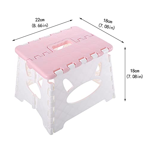 Besportble Folding Step Stool Plastic Footstool Foldable Stool Rest Stool Seat Chair Plant Stand Nightstand For Kitchen Garden Bathroom Camp Stepping Stool Pink #TOP6