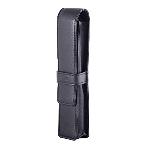 Image of DiLoro Leather Single Pen Case Pencil Pouch Holder for One Fountain Ballpoint Rollerball Pen and Pencil (Black)