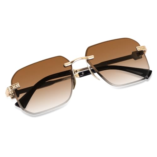 Dervin UV Protected Square Rimless Sunglasses for Men and Women