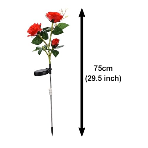 XhuangTech Solar Roses Flowers Lights Outdoor Garden Ornaments - Image 2