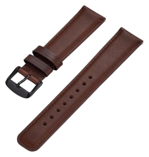 Bracelet montre 20mm cuir souple vintage interchangeable marron