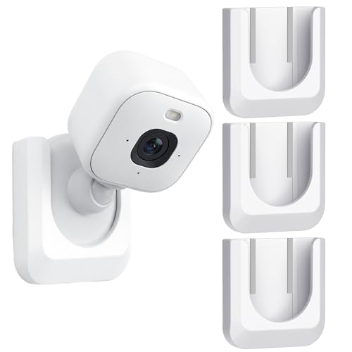 Image of Blink Mini 2K+ No Drill Wall Mount Bracket for Blink Mini 2K+ Indoor Camera,No Screw Adhesive Camera Mount for Indoor Outdoor Camera 3Pack (Camera Not Included) White