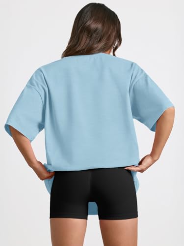 Image of Trendy Queen Womens Oversized T-Shirts Short Sleeves Workout Tops | Casual Summer Gym Tees Plus Size Fashion Clothes 2026