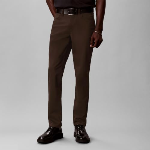 Image of Calvin Klein Men's Move 365 Stretch Slim Fit Wrinkle Resistant Tech Woven Pant