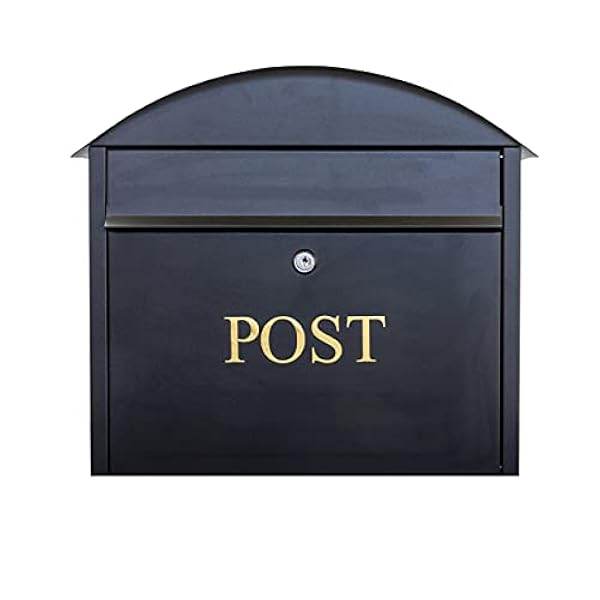 safes uk Buzón grande de metal de alta seguridad, montado en la pared, para uso exterior, resistente a la intemperie y al agua, buzón de correo externo para el hogar, tamaño A4, letras más grandes