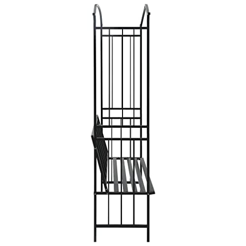 Vidaxl Garden Arch, Garden Trellis For Climbing Plants Flower, Iron Arbor With Bench For Backyard Patio Lawn, Outdoor Decoration, Black #TOP3