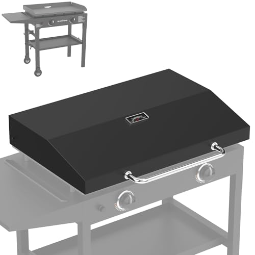 Upgrade Hinged Lid for Blackstone 28 Inch Omnivore Griddle 1517 2206 2351 2269 Griddle Hard Cover Grill Hood Flat Top with Thermometer for Blackstone 5857