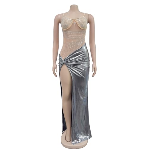 Image of Figdaw High Slit Sexy Evening Gowns Long Prom Dress for Women Formal Elegant