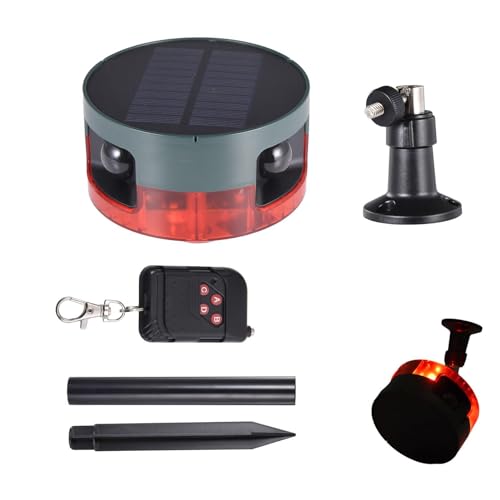 Alarma con sensor de movimiento al aire libre | Detector de movimiento LED sensor de luz LED sirena solar, sensor de movimiento solar ajustable, sirena de seguridad de sonido fuerte para granja yarda