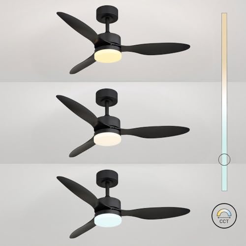Ventilateur de plafond LED avec télécommande luminaire CCT dimmable noir - 6