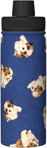 萌え シー・ズー 犬 アニメ 水筒 真空断熱 保温 保冷 スポーツボトル 人気 ステンレスボトル スポーツ飲料対応 漏れない 直飲み530ml 男の子 女の子 おしゃれ 大人 子供 グッズ キャラクター 雑貨 zj13