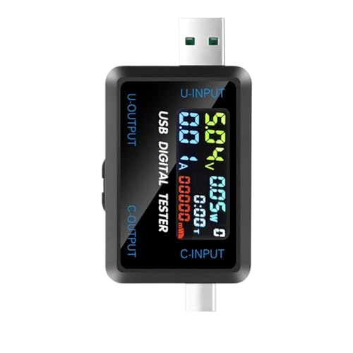 Amperímetro de voltaje CC con pantalla digital y comprobador de capacidad de cargador USB Tipo C