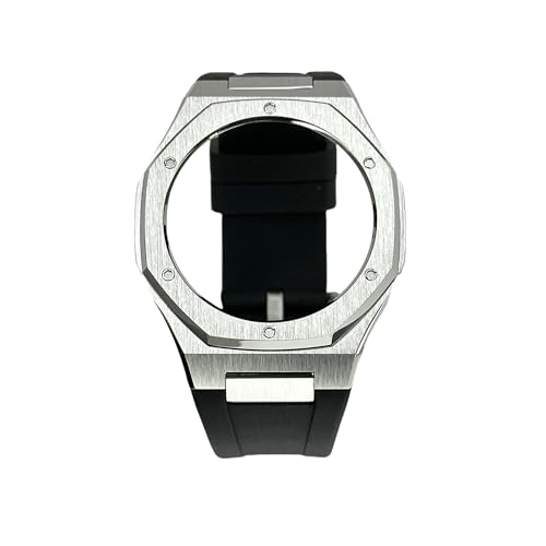 GA2100 Casioak Modification Kit – Octagonal 316L Stainless Steel Bezel and Fluororubber Strap Compatible with Casio G-SHOCK GA-B2100/GA-2100/GA-2110, Includes Installation Tools2