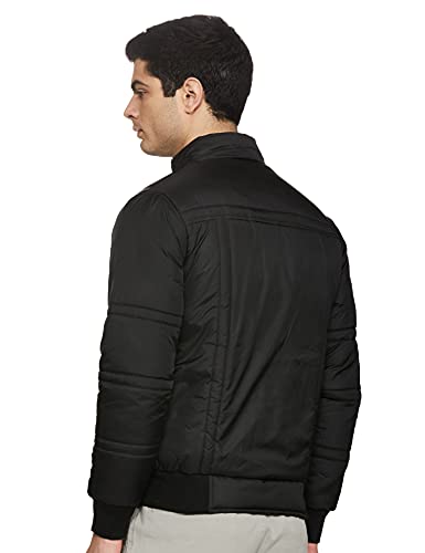 Image of Qube By Fort Collins Men's nylon Standard Length Regular Fit Quilted Bomber Jacket - Winter Warm, Insulated, Ribbed Cuffs, and Stylish Design