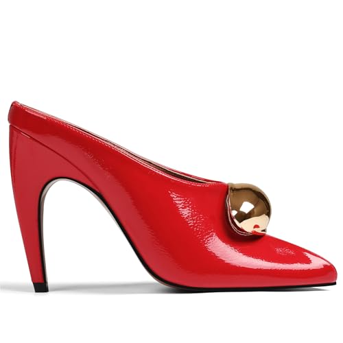 Oiamenne Stiletto Heels for Women Peep Toe Heeled Mules Sandals Pointed Toe Pumps High Heeled Sandals for Women Comfortable Casual Wedding Office Dating Dress Shoes2