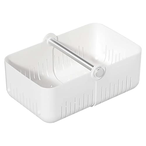 Kunststoff-Aufbewahrungskörbe mit Griffen, GRFELI, Dusche Caddy Regal Veranstalter Korb für Bad, Küche, Kosmetik, Basic Storage Basket (White) Cover