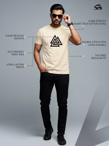 Image of ADRO Men's 100% Cotton Regular Fit T-Shirt
