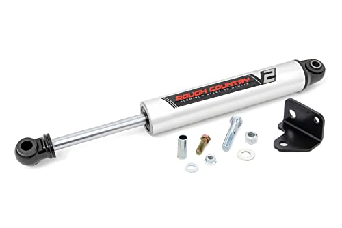 Rough Country V2 Steering Stabilizer for 2007-2018 Jeep Wrangler JK - 8730670