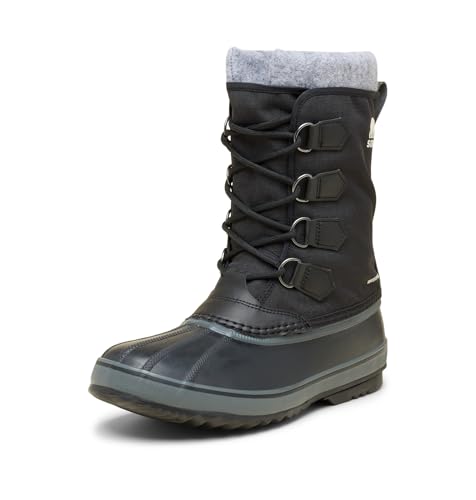 Sorel Men's 1964 Pac Nylon Waterproof Boot, Black/Grill, 8.5 Regular