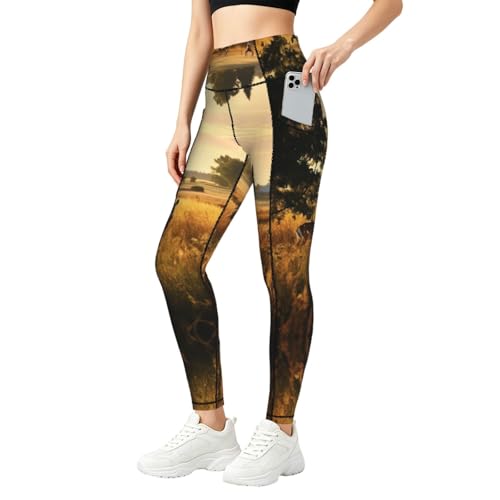 Pantalones de yoga de cintura alta ERSDWRE con bolsillos