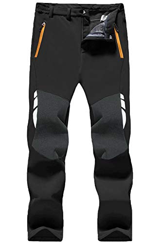 MAGCOMSEN Ski Pants Men Waterproof Pants Hiking Pants Mens Softshell Pants Zip Pockets Snowboarding Pants Men Camping Pants Mens Winter Pants for Men