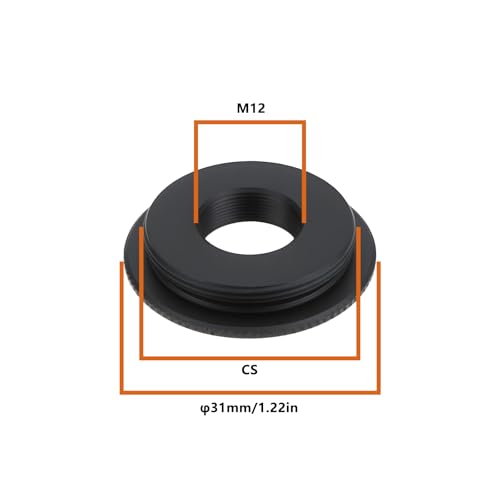 VGOL 2 Adaptadores de Lente de Montura CS A M12 Anillo Convertidor de 12 X 31 Mm para Cámara Y Conexión de Lente Color Negro - imagen 4
