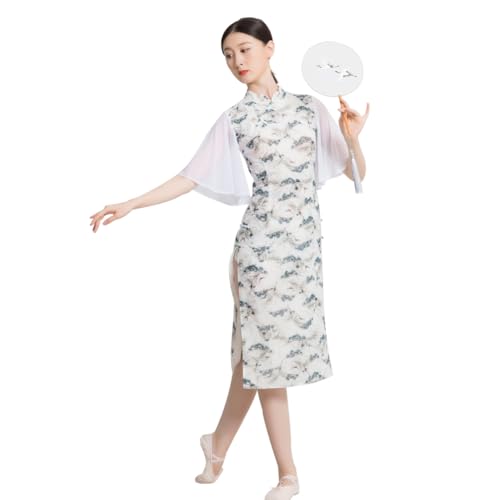 Robe chinoise Cheongsam noire ajustée qui affine la silhouette