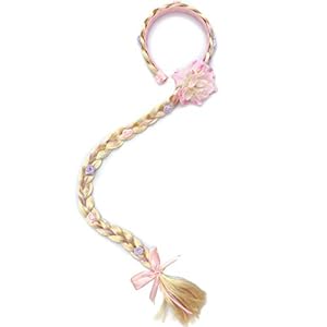 LHKJ Pelucas de Princesa Rapunzel Accesorio, Vestir Accesorios Niñas de Rapunzel Peluca Trenzas Fiesta de Princesa Rapunzel Disfraz Accesorios Regalo para niñas