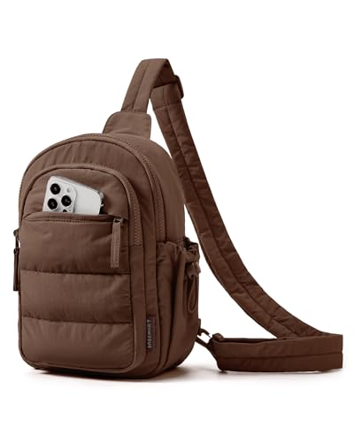 BAGSMART Small Sling Bag for Women, Puffer Crossbody Bag Purses