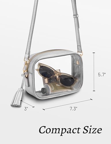 Image of Yarnic Clear Bag Stadium Approved, PVC Transparent Crossbody Purse Small Clear Crossbody Bag with Adjustable Shoulder Strap