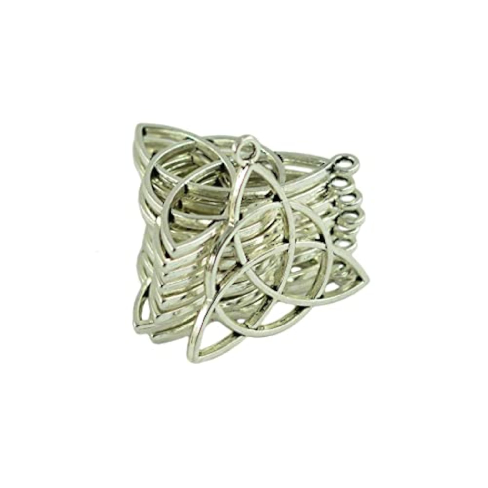 30 Pieces Tibetan Silver Triangle Design Celtic Knot Beads for DIY Jewelry