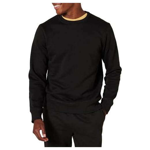 Amazon Essentials Sweat-Shirt à col Rond en Polaire (Grandes Tailles Disponibles) Homme, Noir, S