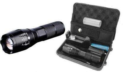 Care 4T-650 Xlm Cree Rechargeable Small Led Torchlight 5 Modes Zoom Rechargeable Torch With Re Charge Able Battery With Charging Kit (Black, Metal)