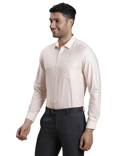 Image of Turtle Men Cotton Melange Slim Fit Light Pink Formal Shirt