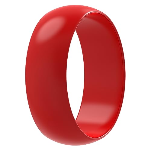 ThunderFit Silicone Wedding Ring for Men - Rubber Engagement Band - Width 8.0mm Thickness 2.0mm