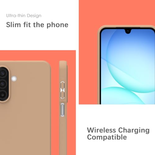 Image of YATWIN Silicone Case for Samsung Galaxy A17 4g /5g, Soft-Touch, Shockproof, DustProof, Antiskid Phone Cover for Samsung Galaxy A17 4g /5g - Milk Tee