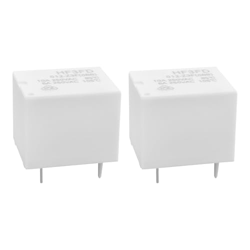 Micro Traders 2PCS 5-pin 10A 250VAC Relay HF3FD 012-Z3F Relay 12VDC Suitable for Industrial Automation Home Appliance Control Automotive Electronics