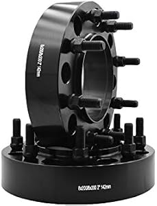 2 Pc Heavy Duty 8 Lug Hub Centric Wheel Spacers Adapters 8x200 MM 14x1.5 Studs Work with Ford Super Duty F-350 Dually Only 2005-2017 VW-HCA-82002141-142BK-2