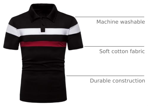 Camisetas polo casuales para hombre HHGKED, estilo slim, manga corta, para golf y uso diario miniatura 4