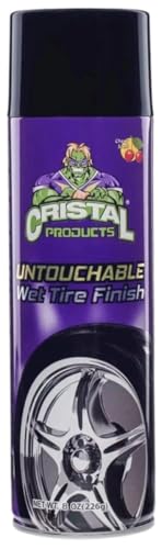 Cristal Products Untouchable Tire Shine Spray Long-Lasting Wet Tire Finish for Deep Gloss & Protection Waterproof Tire Shine Easy Application Premium Tire Cleaner Shine 8oz (1PK)