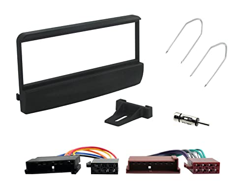 Sound Way Kit Montage Autoradio, Cadre Façade 1 DIN, Adaptateur Antenne, Cable Adaptateur Connecteur ISO, Clés Démontage Compatible avec Focus, Fiesta, Mondeo, Escort, Transit