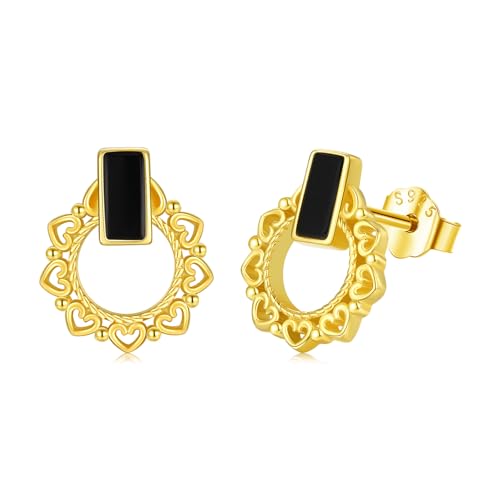 Boucles d'oreilles onyx noir argent 925 cadeau anniversaire