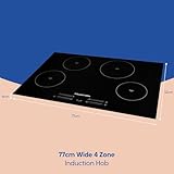 Russell Hobbs 77cm Induction Hob with 4 Cooking Zones, Slider Touch Control, 99-minute Timer, Boost Function, 9 Stage Power Levels, 7000W Power and Automatic Safety Off Switch in Black, RH77IH413B - Image 2