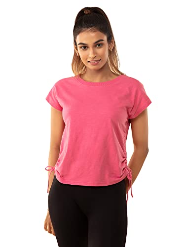 Image of NYKD Everyday Short Sleeves Cotton T-Shirt for Women Stylish Active /Gym Wear - NYAT240